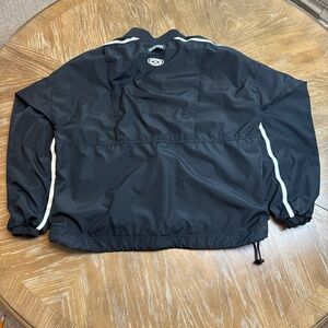 Easton Black Pullover windbreaker jacket with White Stripes